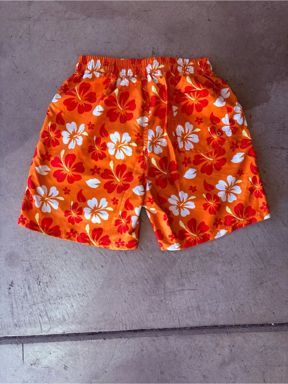 Orange Pattern Swim Trunks Shorts Men’s Small